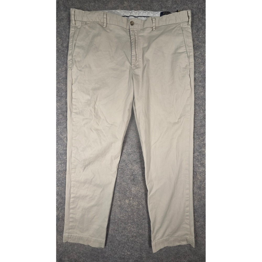 Polo Ralph Lauren Stretch Straight Fit Chino Pants Tan Khaki 40/32 Mens